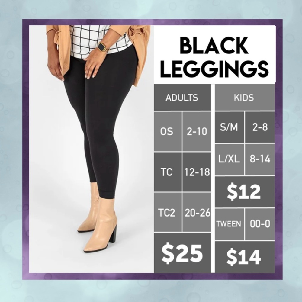 TC2 • LuLaRoe **BLACK** Leggings • Brand New